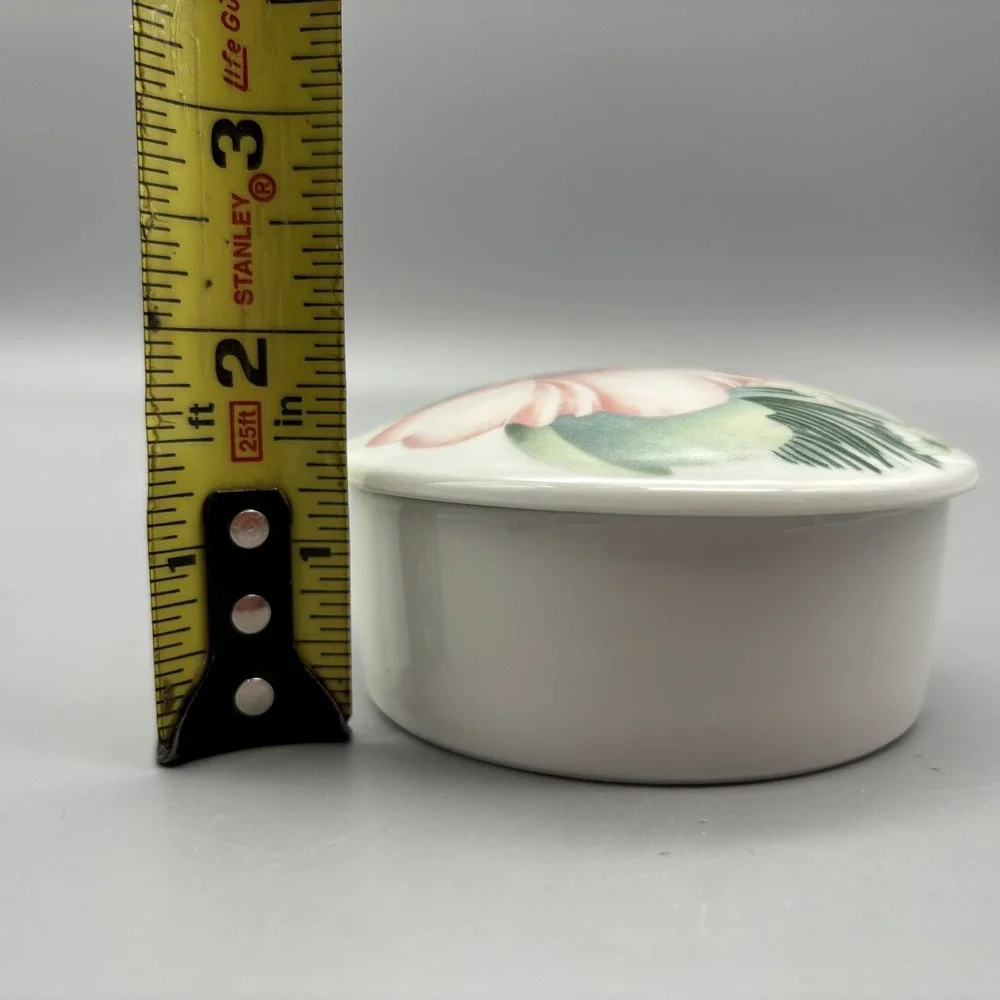 Vintage Limoges Anais Anais Porcelain  Trinket Box with Floral Lid